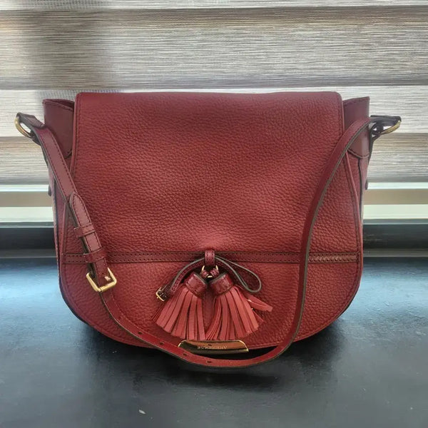 [BUNJANG] Burberry Burgundy Leather Handbag / 버버리 버건디색상 가방