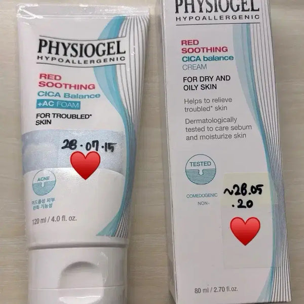 [BUNJANG] Physiogel Red Soothing Cica Balance Cream & Acne Cleansing Foam Set / 피지오겔 레드 수딩 시카 밸런스 크림 아크네 클렌징 폼