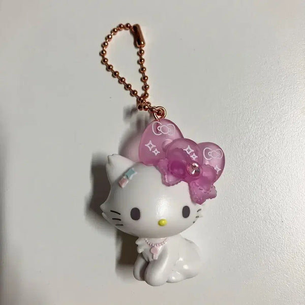 [BUNJANG] Charmy Kitty 50th Anniversary Fashionable Ribbon Keyring Charm / 챠미키티 키티 50주년 패셔너블 리본 키링 참