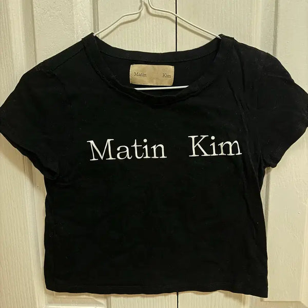 [BUNJANG] Matinkim Logo Crop T-Shirt / (반택포) 마뗑킴 로고 크롭티