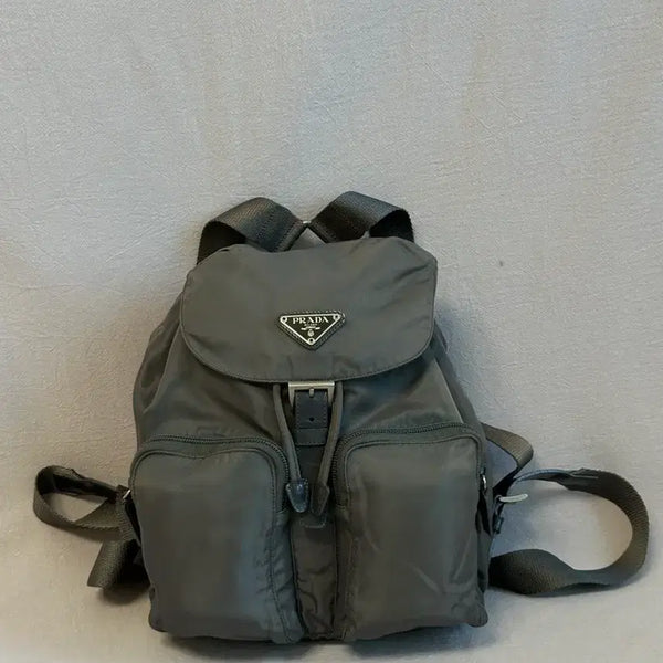 [BUNJANG] Prada Two Pocket Pocono Nylon Backpack Small Grey / 프라다 투포켓 포코노 나일론 백팩 스몰 그레이