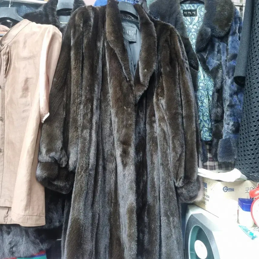 [BUNJANG] Jindo Natural Fur Mink Coat Black / 진도천연 모피 코트블랙밍크 코트