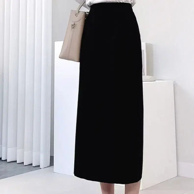 [BUNJANG] MISO Navy Long Skirt / 미쏘 네이비 롱 스커트/새상품