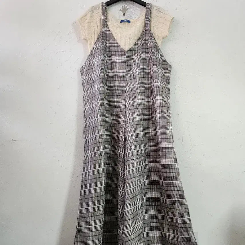 [BUNJANG] Checkered Jumpsuit / 체크 패턴 점푸수트