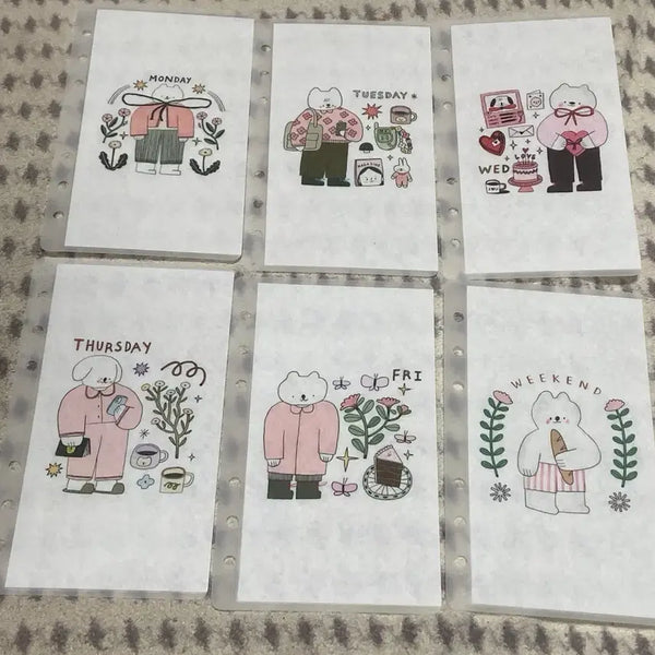 [BUNJANG] Sein's Cash Life Pomi Bear Pink Daily Cash Inserts / 현금생활 쎄이님 포미베어 핑크 요일별 현금속지 판매합니다