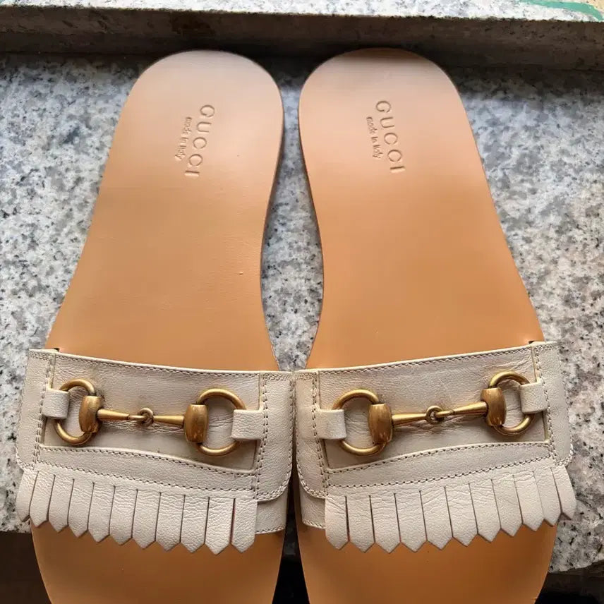 [BUNJANG] Gucci Horsebit Lace Slider Sandals / 구찌/홀스빗레이스슬라이더/9