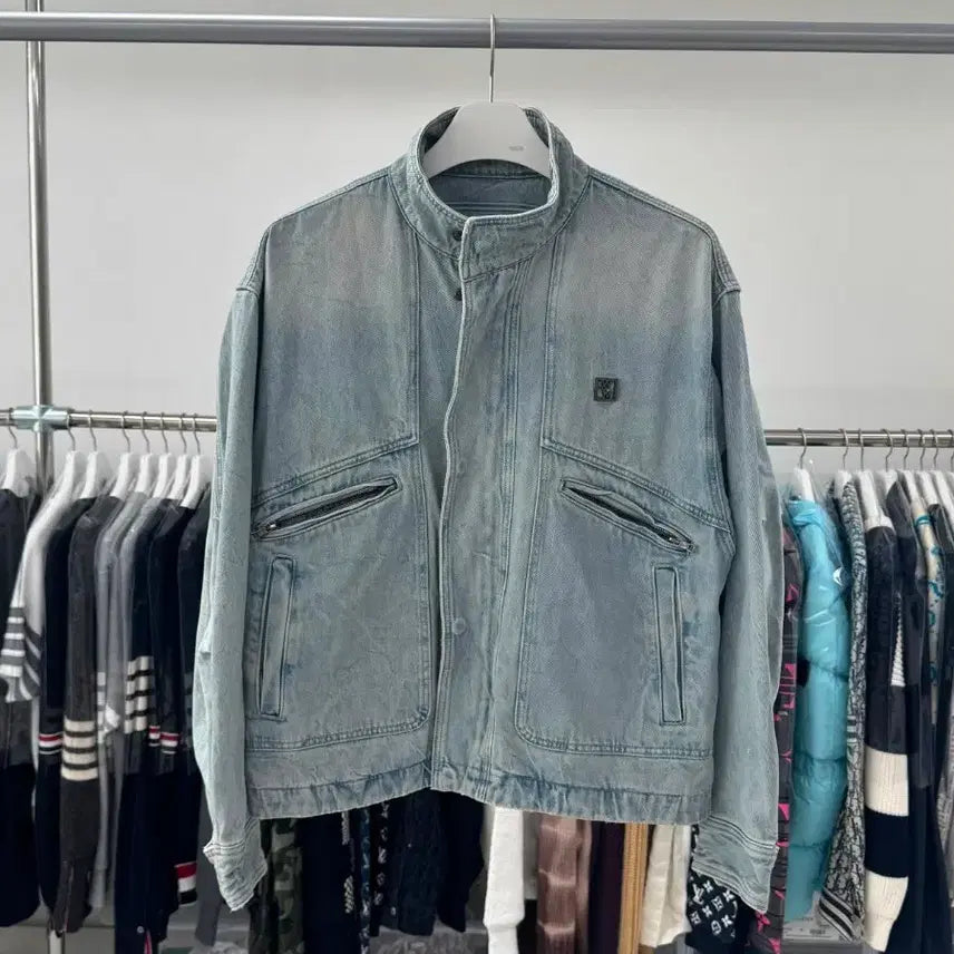 [BUNJANG] Wooyoungmi High Neck Denim Jacket / 우영미 하이넥 데님 자켓