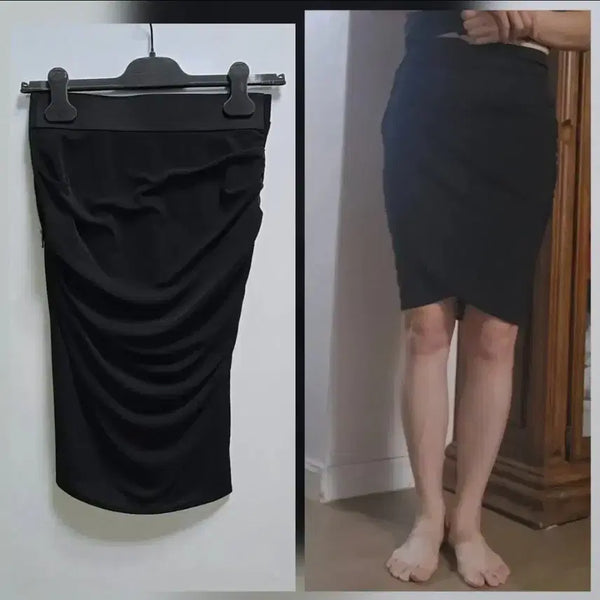 [BUNJANG] Objet Jersey Drape Midi Skirt / 미사용/오브제/저지 드레이프 스커트