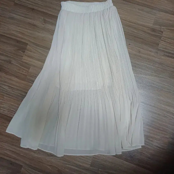 [BUNJANG] Pleated Long Skirt Ivory / 플리츠 롱 스커트 아이보리