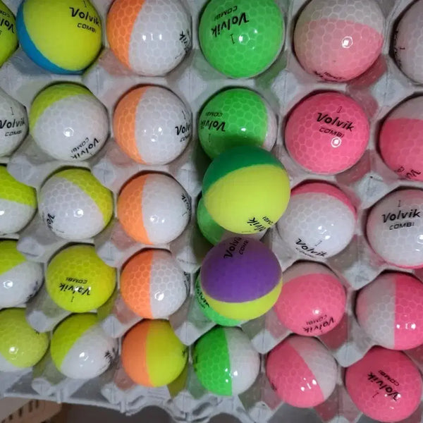 [BUNJANG] Volvik Lost Ball Mix Matte 4pc, Glossy 28pc (32pc Total) / 볼빅 로스트볼 반반공 콤비 무광 4알 / 유광 28알 / 32알 로스트볼