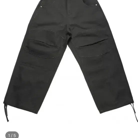 [BUNJANG] Canvas 3D Knee Pants Charcoal / CANVAS 3D KNEE PANTS CHARCOAL