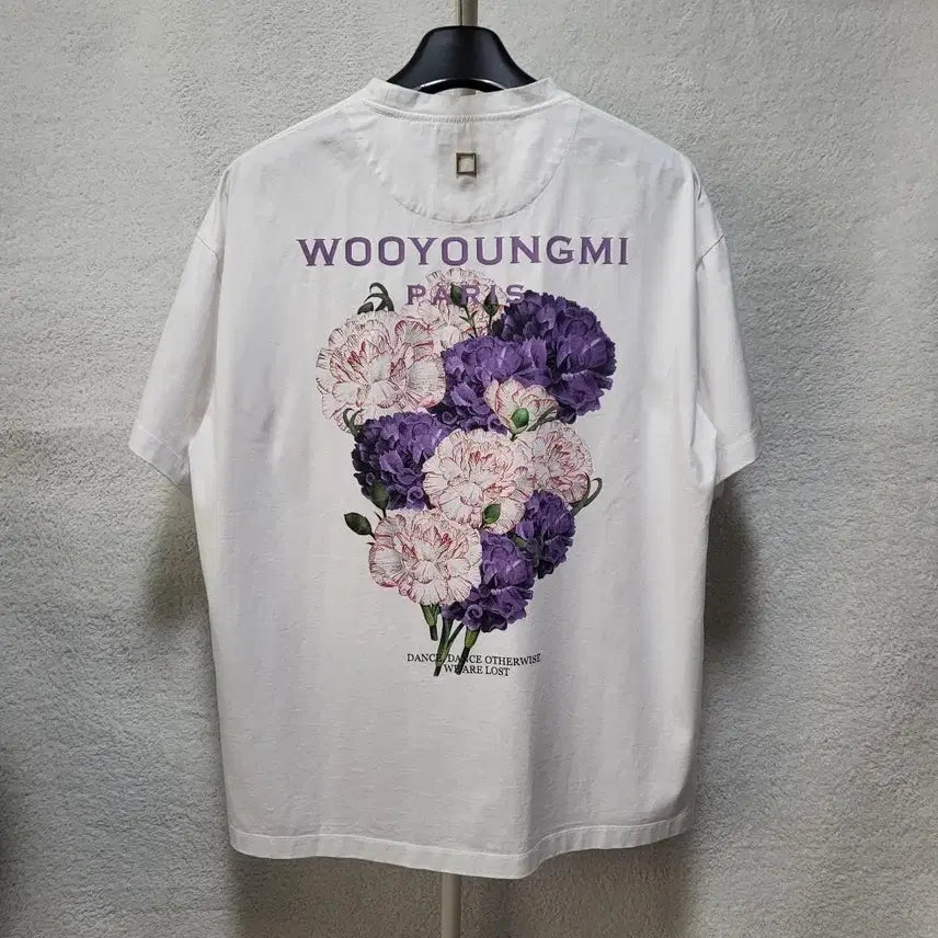 [BUNJANG] Wooyoungmi 21SS Flower Back Logo Short Sleeve T-shirt Size 46 / [새상품급/풀구성] 46 / 21SS 우영미 플라워 백로고 반팔티