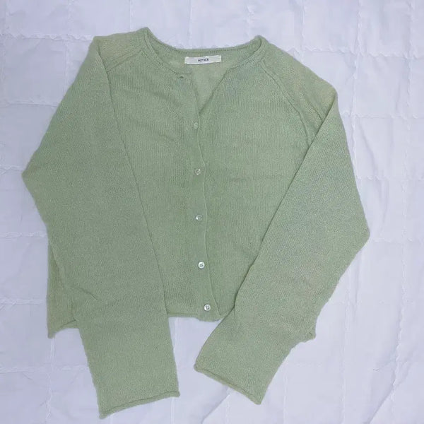 [BUNJANG] Mint Mohair Cardigan / 민트 모헤어 가디건