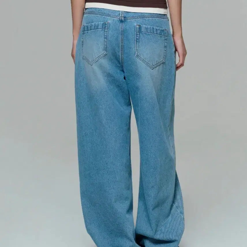 [BUNJANG] ERA Wide Fit Denim Pants - Light Blue / WOMEN ERA WIDE FIT DENIM PANTS LIGHT