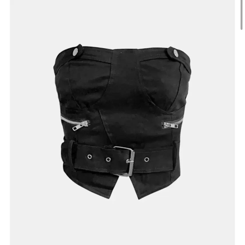 [BUNJANG] Cozy & Kitch Black Belt Top / 코지앤키치 블랙 벨트 탑