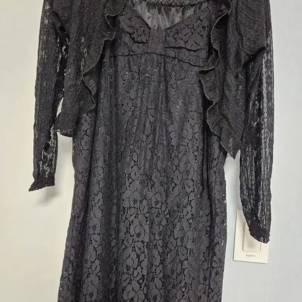 [BUNJANG] Gothic Lovely Black Lace Dress Set with Bolero / 고딕 러블리 블랙 레이스 원피스 세트