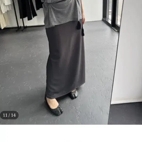 [BUNJANG] Shop Klue Charcoal Jersey Skirt / 샵클루 져지 스커트 shop klue 차콜