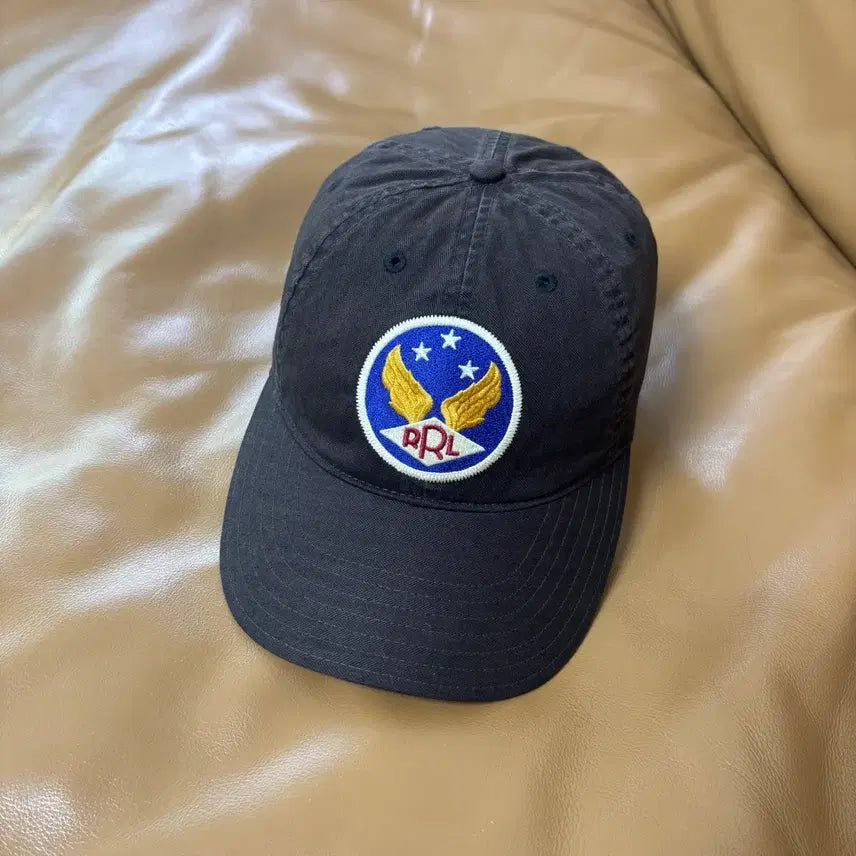 [BUNJANG] RRL Ralph Lauren Wing Logo 6-Panel Washed Black Ball Cap / RRL 더블알엘 랄프로렌 폴로 윙로고 6패널 볼캡 모자 워시드 블랙