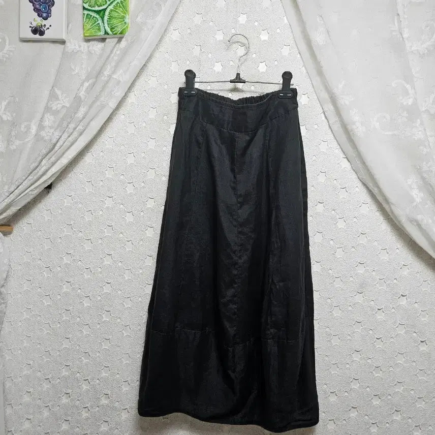 [BUNJANG] Black Cat Hanbok Skirt - Women's Size 66-77 / 블랙 마 항아리스커트 여성66~77