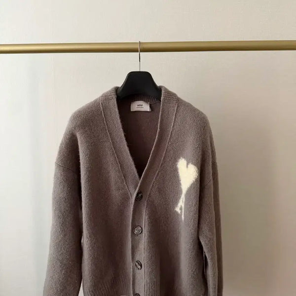 [BUNJANG] AMI Big Logo Alpaca Cardigan M / [S+급] 아미 Ami 빅로고 알파카 가디건 / M