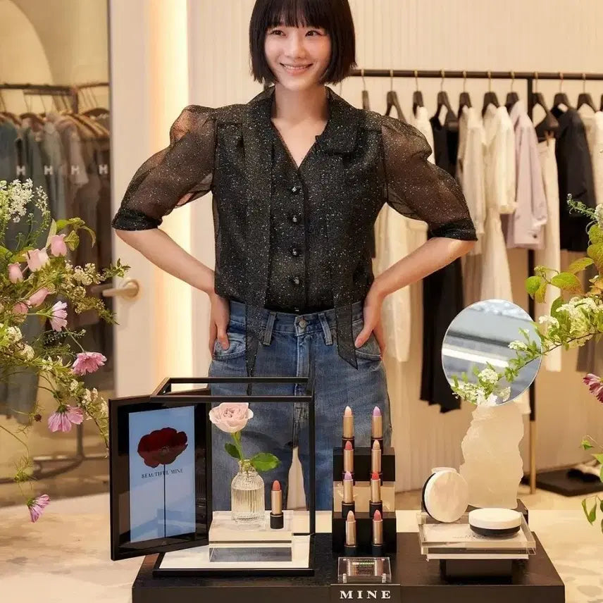 [BUNJANG] Mine Black Blouse 55 Size / 마인 완판 블라우스 상설가이하