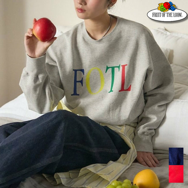 [BUNJANG] FREAK'S STORE x FRUIT OF THE LOOM Color Logo Print Sweatshirt / 프릭스스토어 별주 프룻오브더룸 기모 로고 프린트 스웨트셔츠 맨투맨