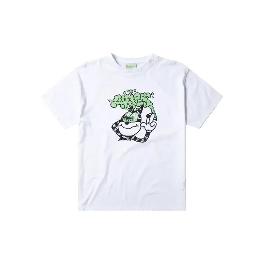 [BUNJANG] ERES ARISE Stone Cat White T-Shirt L / [L] 에리즈 얼라이즈 스톤 캣 화이트 티셔츠 24FW