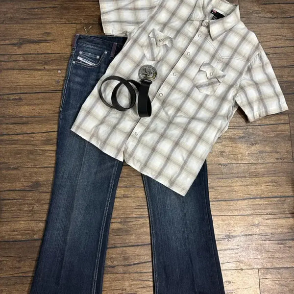 [BUNJANG] Diesel KRATTL Western Setup Bootcut Denim Co-ord Set / 디젤 아카이브 웨스턴 셋업 KRATTL 부츠컷 데님 코디 세트