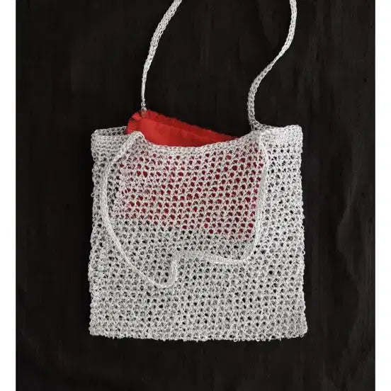 [BUNJANG] Crocheant Silver Net Shoulder Bag / 크로쉐안트 Silver Net Shoulder