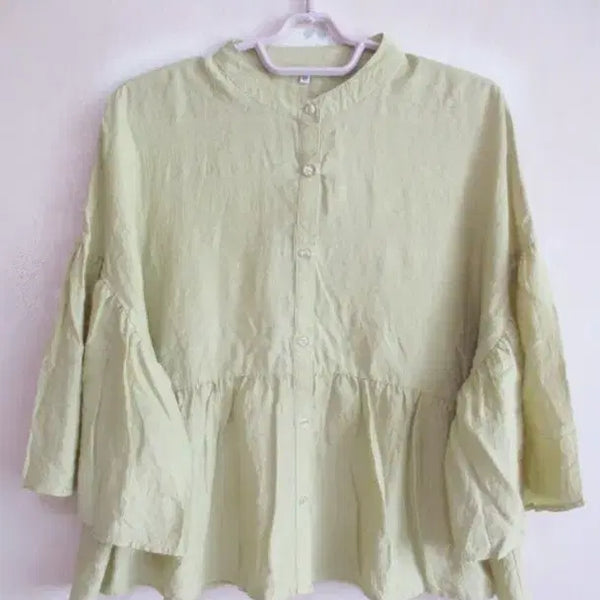 [BUNJANG] Yellow Shirring Boxy Blouse / 옐로우 셔링/ 박시한 블라우스