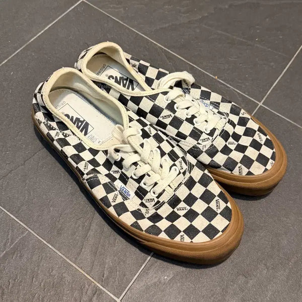 [BUNJANG] Vans Authentic Checkerboard Shoes Black White / 반스 어센틱 슈즈 체커보드 블랙 화이트