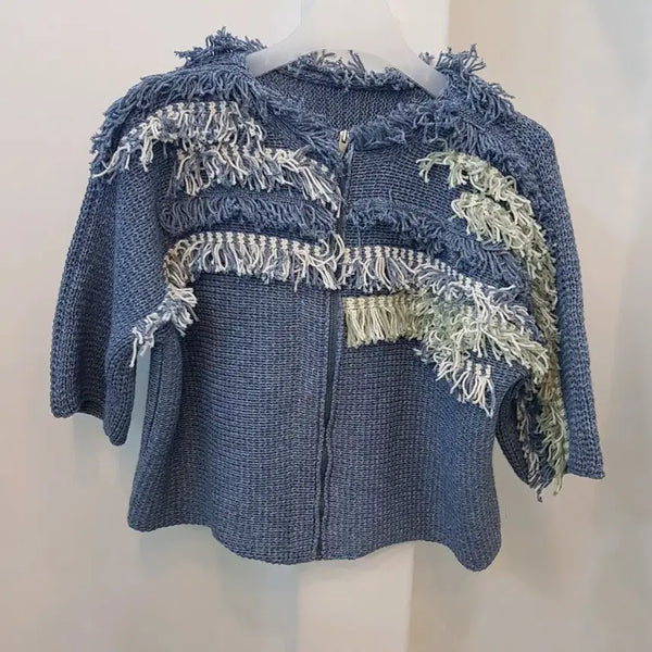 [BUNJANG] Blooming Knit Short Sleeve Cardigan / 블루밍 니트반팔가디건  프리
