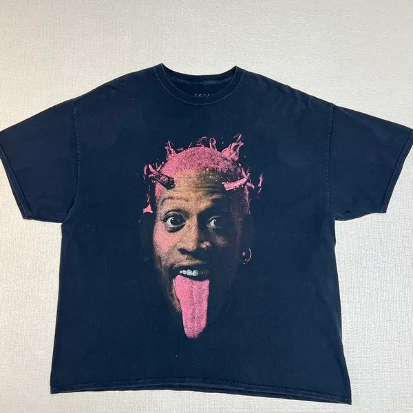 [BUNJANG] 90s Dennis Rodman Face Printing T-Shirt XL / 90s 빈티지 데니스로드맨 페이스 프린팅티셔츠 XL