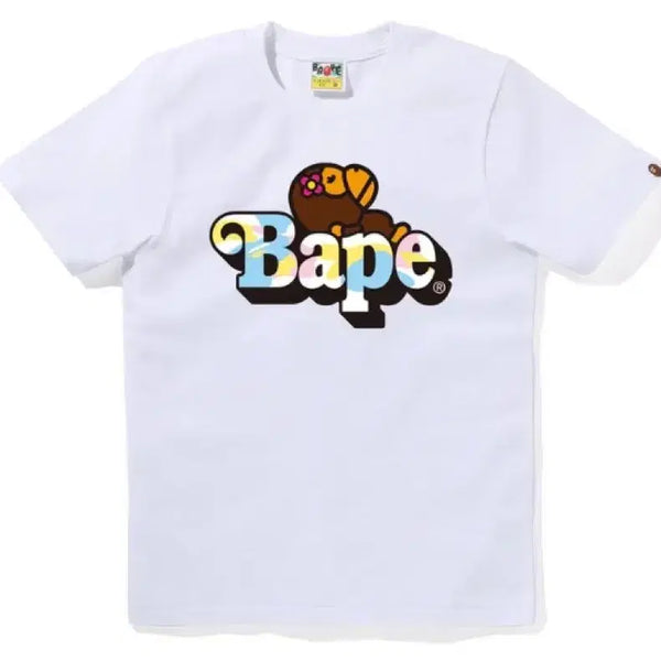 [BUNJANG] BAPE Women's New Multi Camo Baby Milo on BAPE Tee / 베이프 정품 여성용 뉴 멀티 카모 베이비 리사 온 베이프 티