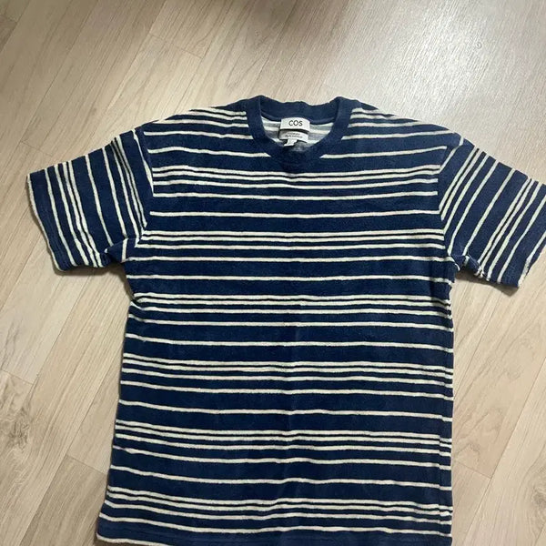 [BUNJANG] COS Terry Striped T-Shirt Navy / COS 테리 티셔츠