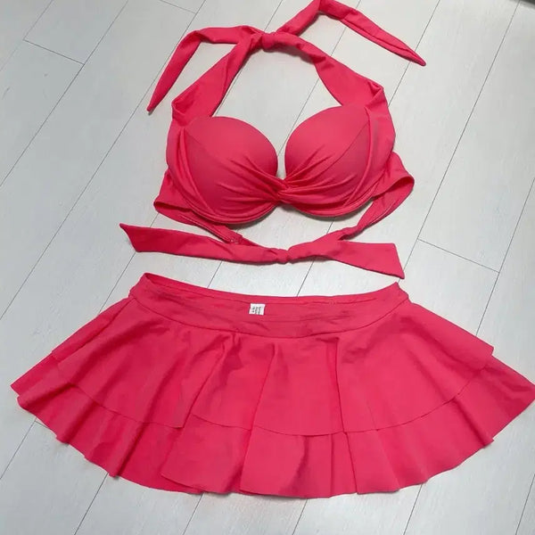 [BUNJANG] Pink Halter Bikini Set / 새제품) 핑크 홀터 비키니