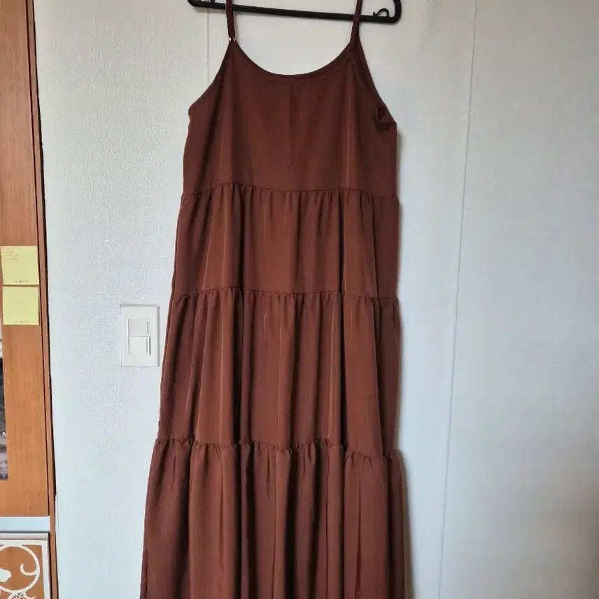 [BUNJANG] Brown Tiered Maxi Dress / 브라운 캉캉 원피스