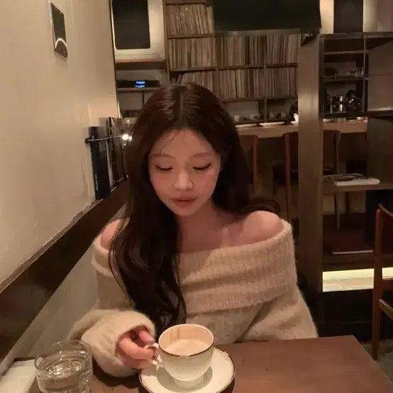 [BUNJANG] Berni Pony Cable Off-Shoulder Knit Pink / (새상품, 택 o)베르니 포니(pony) 케이블 핑크 오프숄더 니트