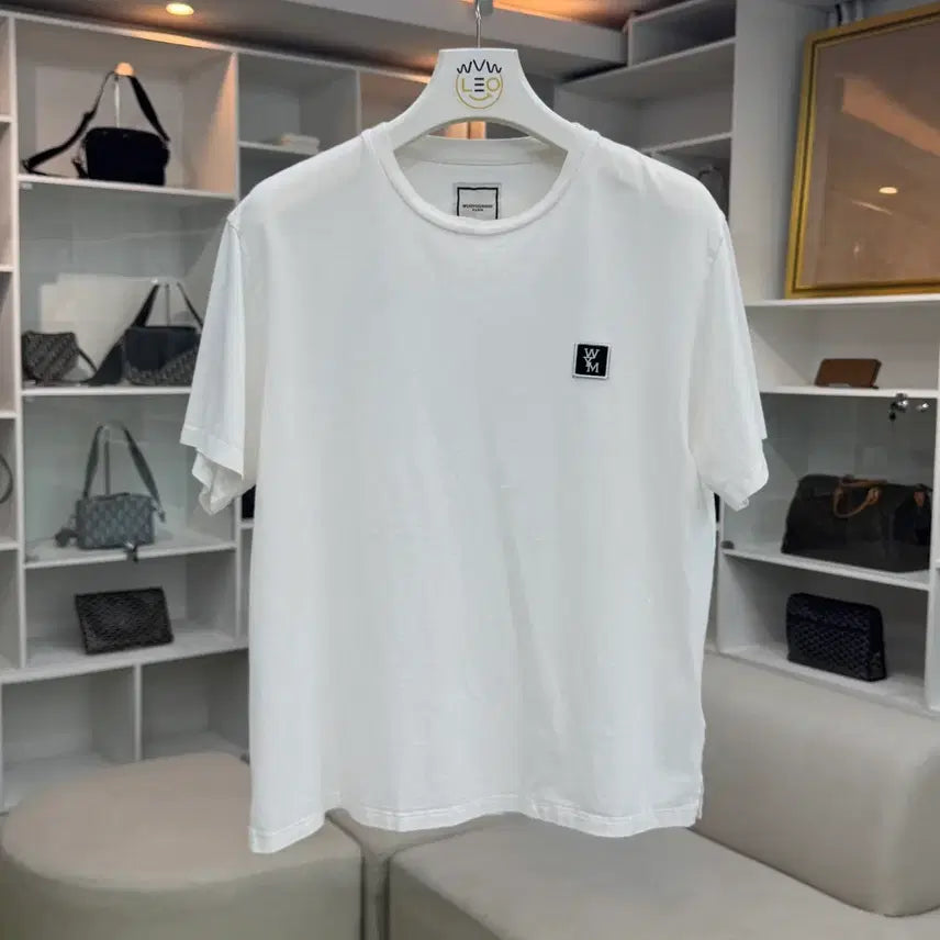 [BUNJANG] Wooyoungmi Back Logo Short Sleeve T-Shirt White Size 46 / 우영미 백로고 반팔 티셔츠