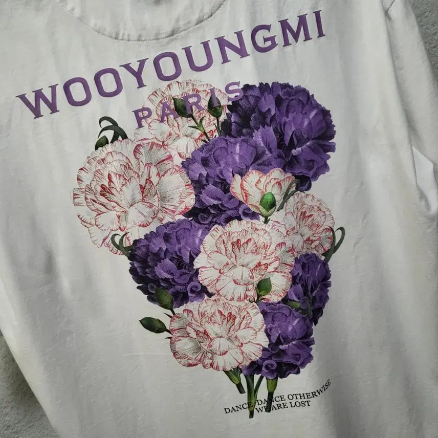 [BUNJANG] WooYoungmi 21SS Flower Back Logo Short Sleeve T-Shirt Size 46 / [새상품급/풀구성] 46 / 21SS 우영미 플라워 백로고 반팔티