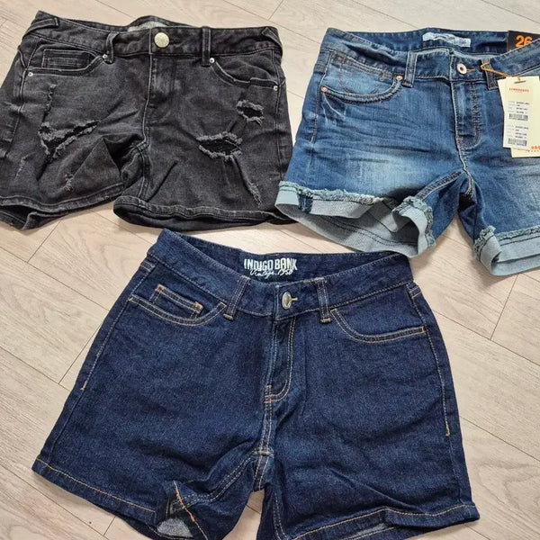 [BUNJANG] Jambangee Indigo Bank Blue Denim Shorts (Size 26) / 잠뱅이, 인디고뱅크 청반바지 3종(26사이즈)