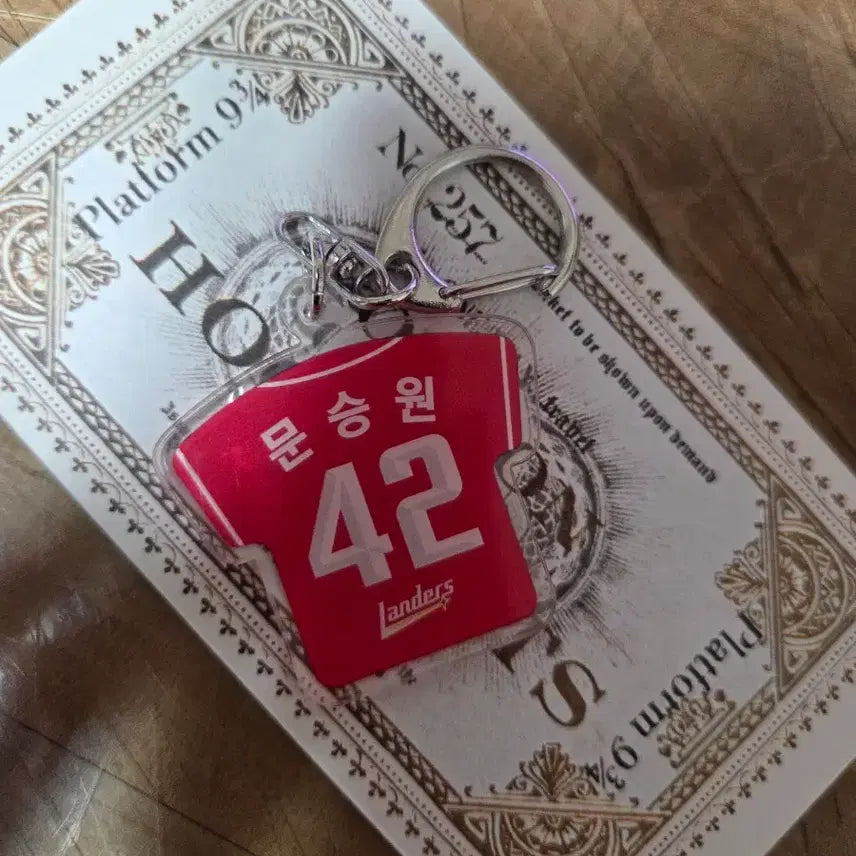 [BUNJANG] SSG Landers Moon Seung-won Red Uniform Keychain / SSG랜더스 캡슐토이 문승원 레드 유니폼 키링