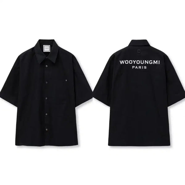 [BUNJANG] Wooyoungmi Back Logo Short Sleeve Shirt Black / 우영미 백로고 반팔 셔츠 블랙