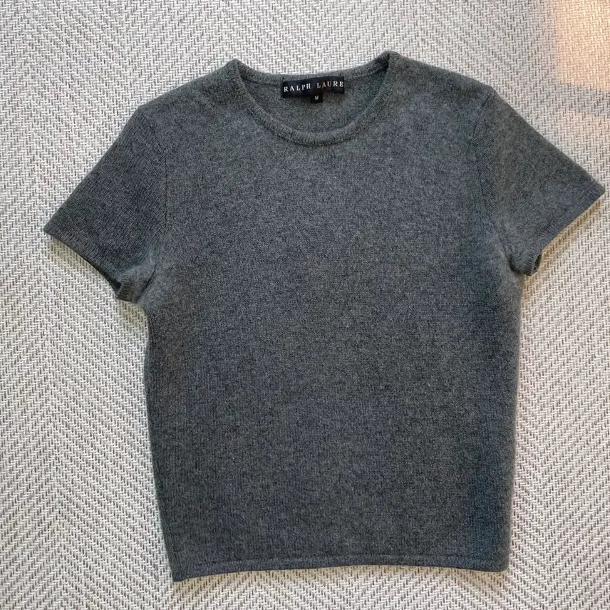 [BUNJANG] Ralph Lauren Cashmere Knit Short Sleeve Sweater / 랄프로렌 캐시미어 그레이 니트 반팔