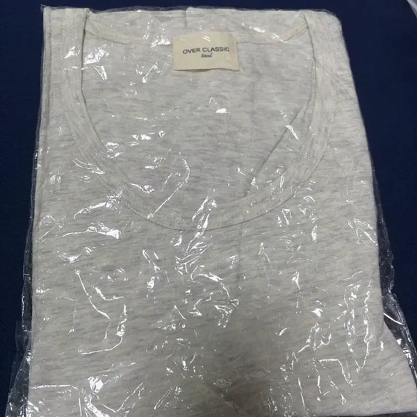 [BUNJANG] She's Cute U-Neck T-Shirt Oatmeal / 쉬이즈큐트 u넥 티셔츠 오트밀