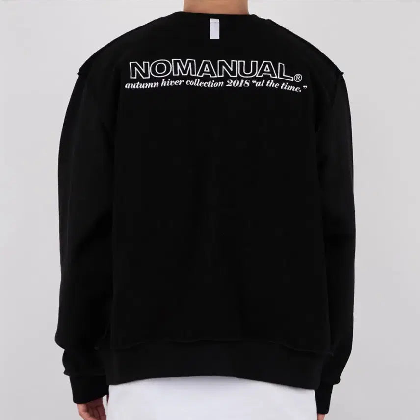 [BUNJANG] NOMANUAL Reversed Slogan Sweatshirt / 노매뉴얼 / REVERSED SLOGAN SWEAT SHIRT
