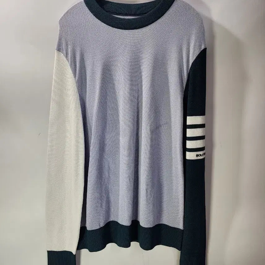 [BUNJANG] Southcape Color-Block Long-Sleeve Knit (Golf Wear) / [Free] 사우스케이프(SOUTHCAPE) 배색 긴팔 니트 (골프웨어)