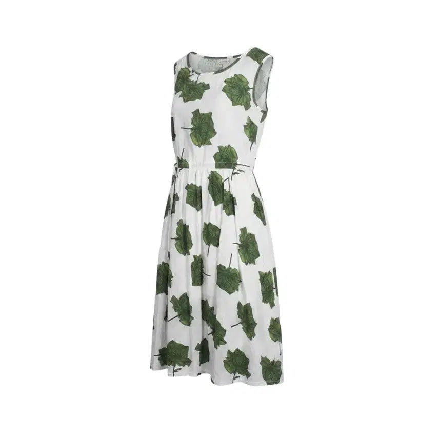 [BUNJANG] Women's Sleeveless Leaf Pattern Dress / 여성F/ 나뭇잎 패턴 민소매 원피스 WT A-16