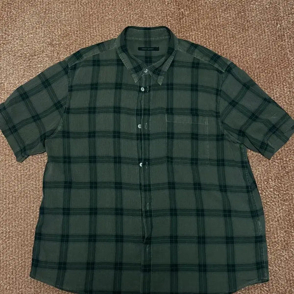 [BUNJANG] Hatching Room Overdyed Check Shirt Charcoal / [3] 해칭룸 오버다이드 체크 셔츠 차콜