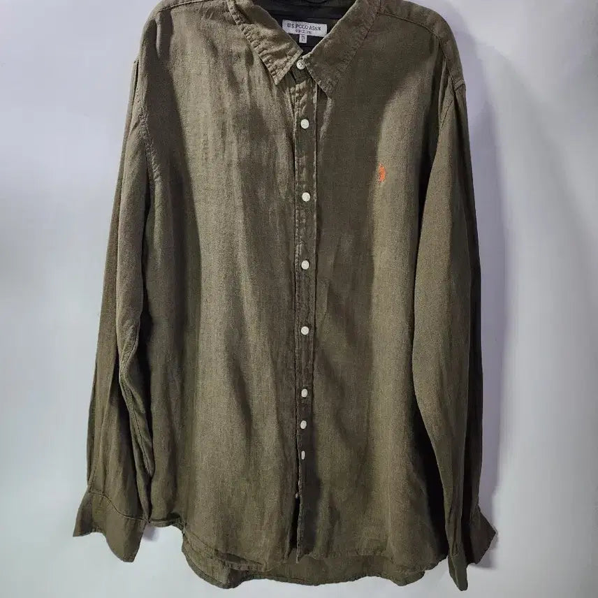 [BUNJANG] U.S. POLO ASSN. Linen Shirt Khaki 2XL / [2XL] US 폴로 린넨 셔츠 (카키) 2.5